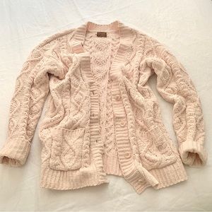 Pale Pink Soft Button-up Cardigan
